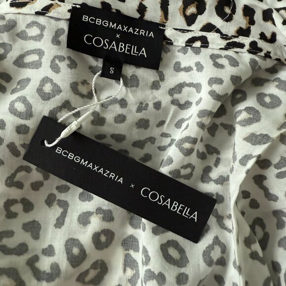 Cosabella Allora Printed Kimono Cheetah Robe Black and White Size Small - Picture 8 of 8